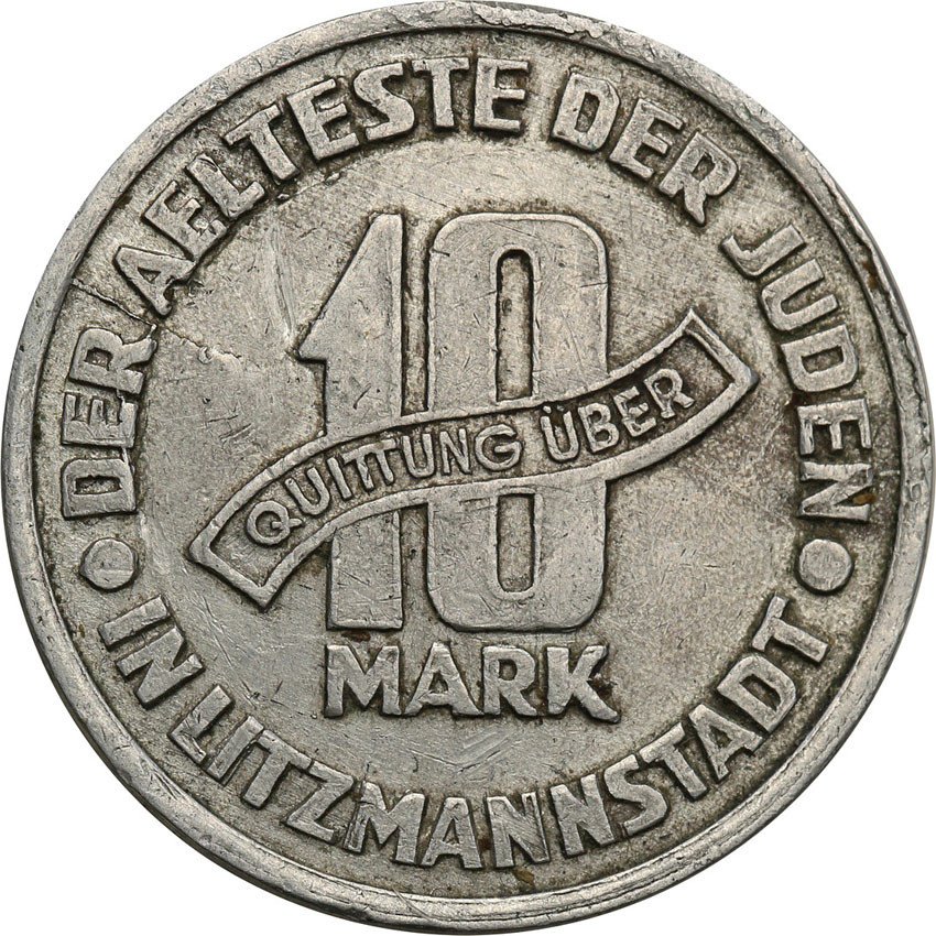 Getto Łódź. 10 Marek 1943 aluminium - odmiana 9/4